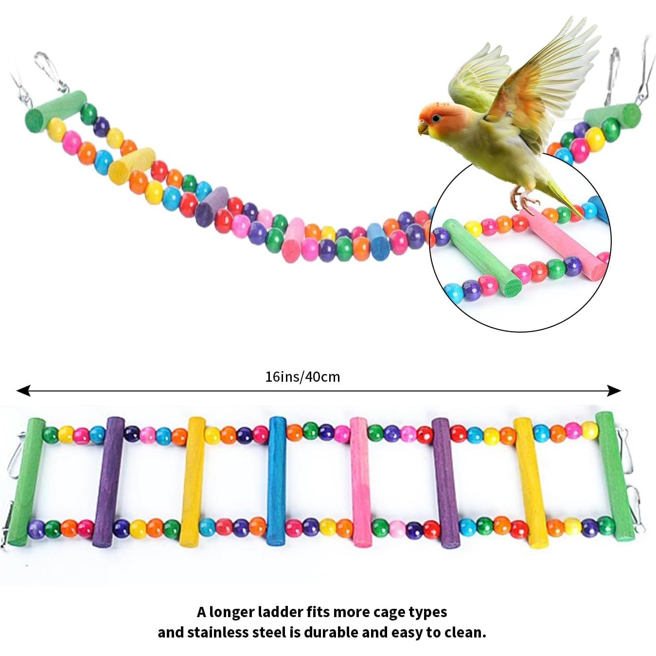 Juguetes para Aves Rliguanrui 7 Piezas Escalera Columpio
