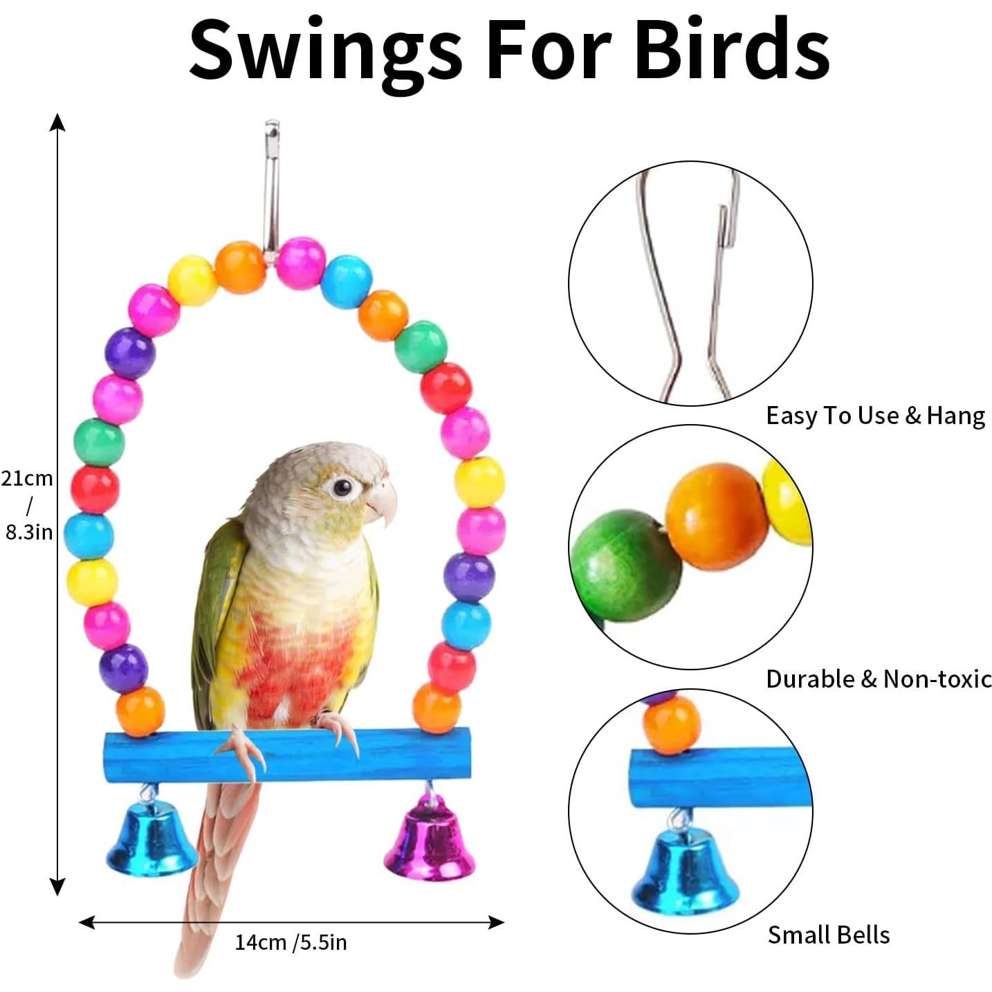 Juguetes para Aves Rliguanrui 7 Piezas Escalera Columpio