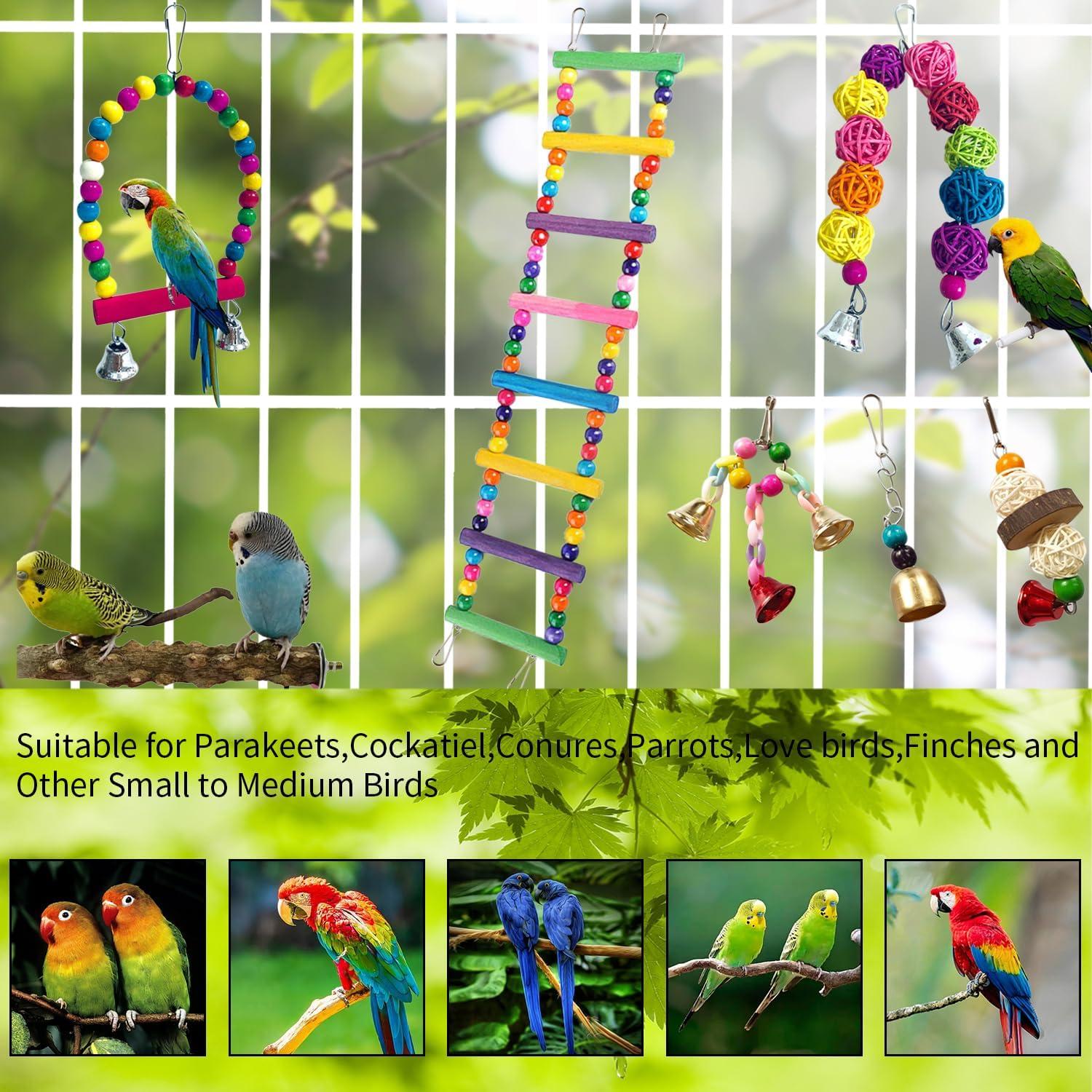 Juguetes para Aves Rliguanrui 7 Piezas Escalera Columpio