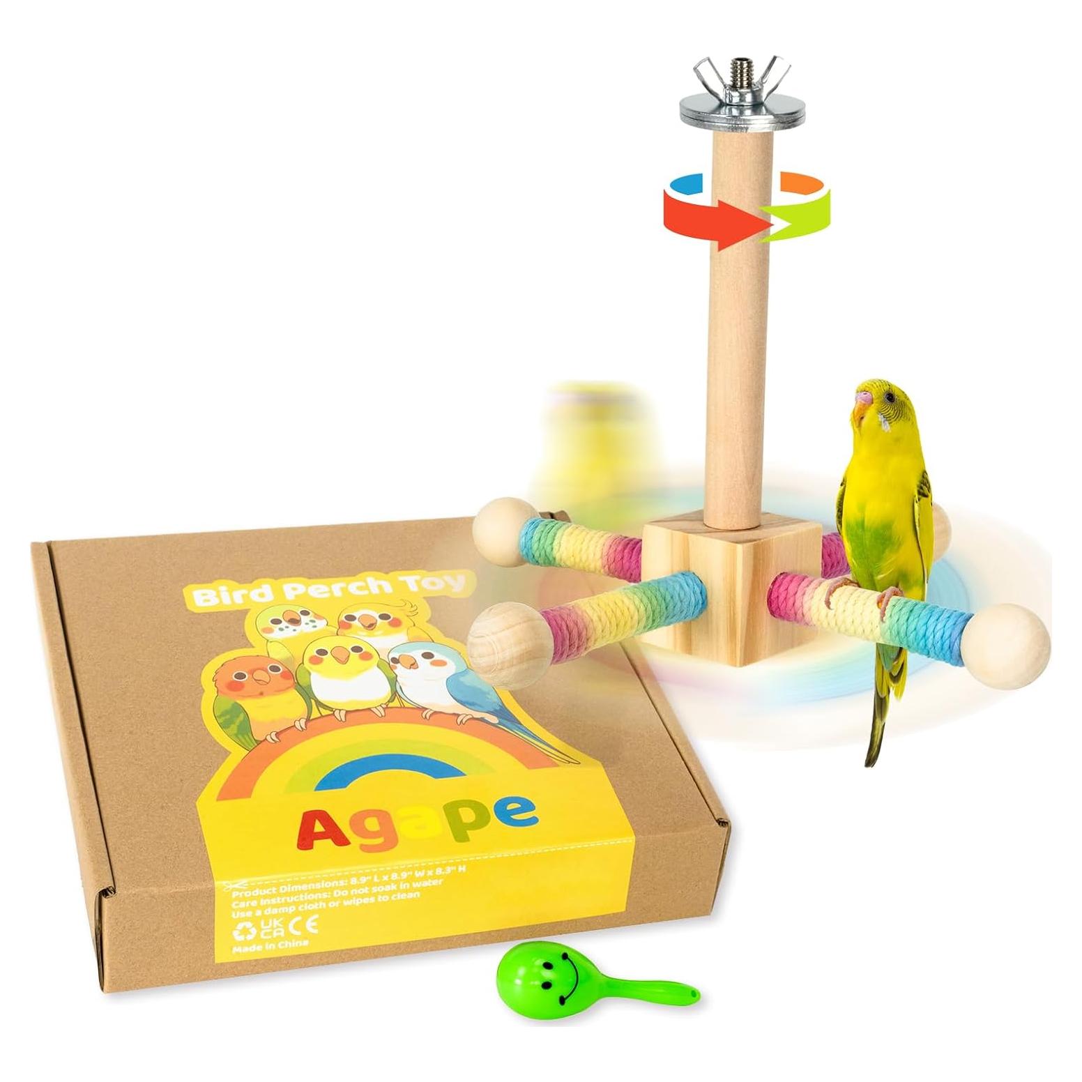 Juguete de Percha Rotatorio Agape para Aves 22.6x22.6 cm