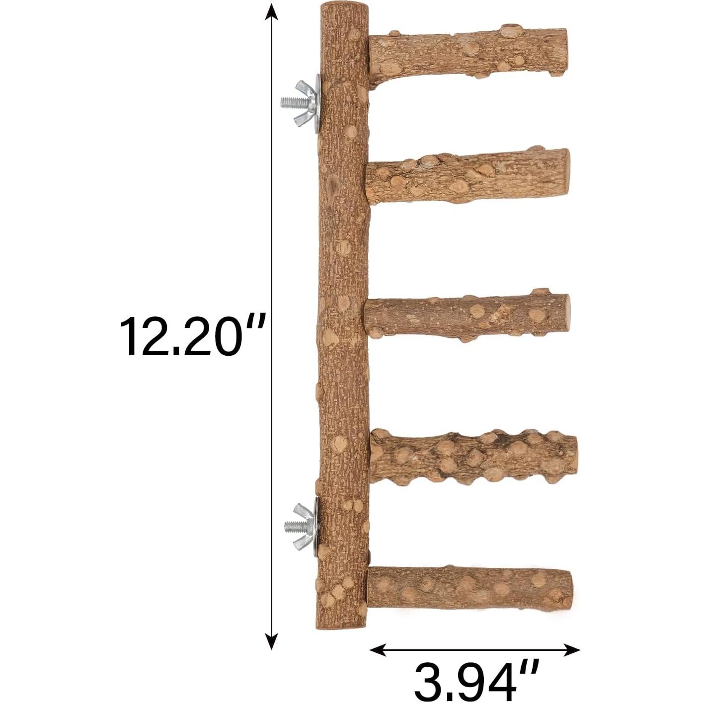 Escalera para Aves IBWell - 2 Soportes Naturales para Jaula