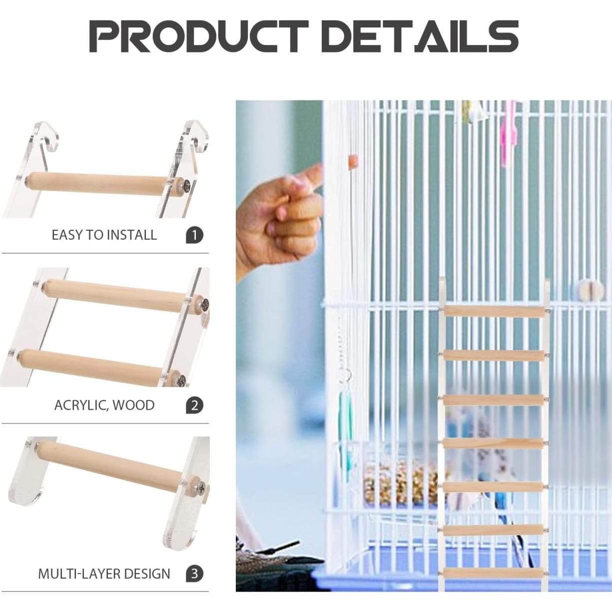 Escalera de Acrílico NOLITOY para Perros y Pájaros 8 Capas