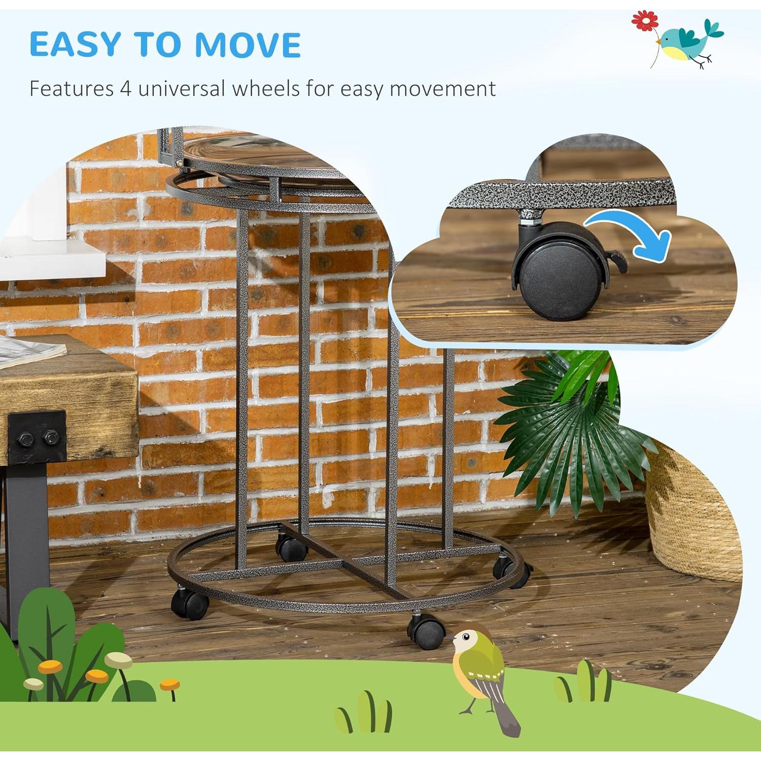 Soporte para Loro Grande PawHut con 3 Escaleras y Gancho