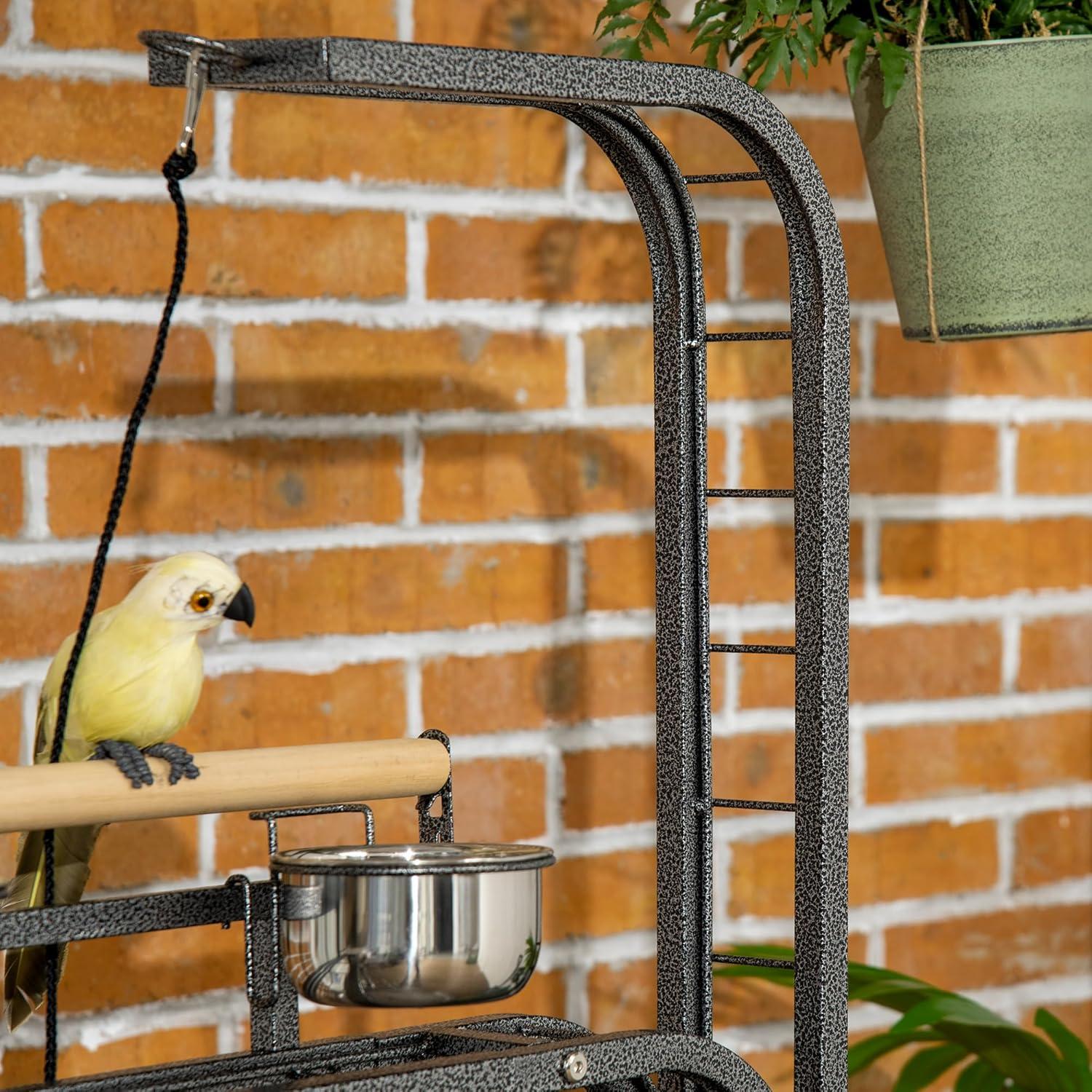 Soporte para Loro Grande PawHut con 3 Escaleras y Gancho