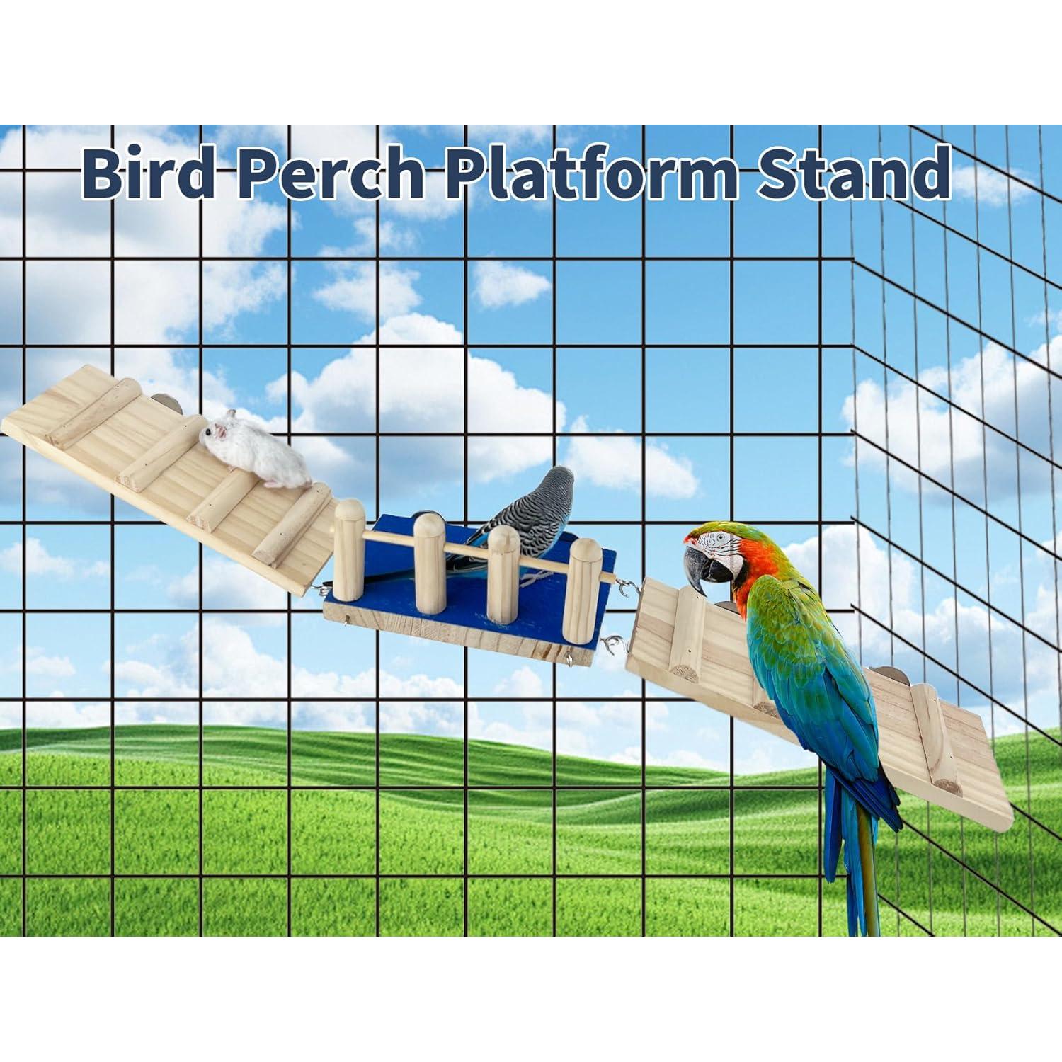 Percha para Aves FlidRunest con Columpio y Escalera 20x18cm