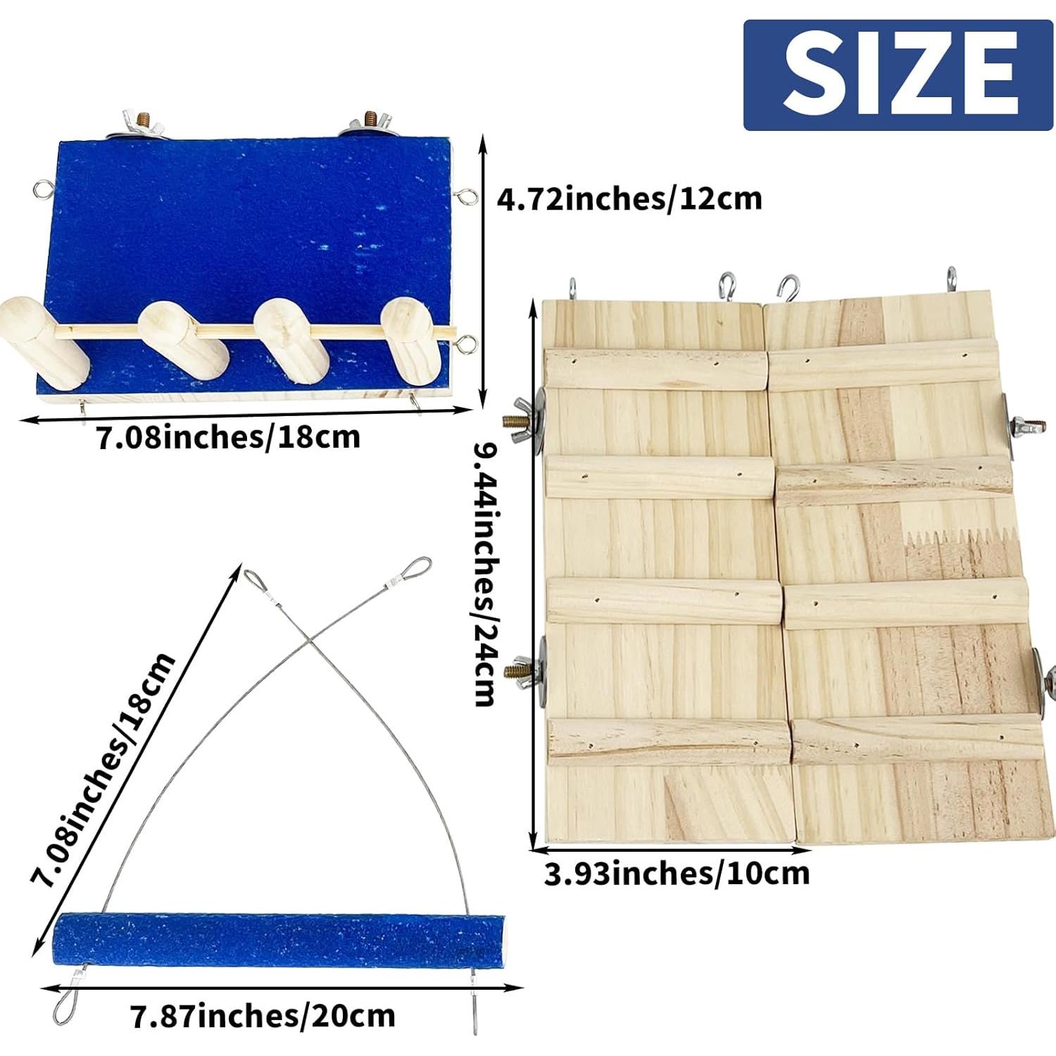 Percha para Aves FlidRunest con Columpio y Escalera 20x18cm