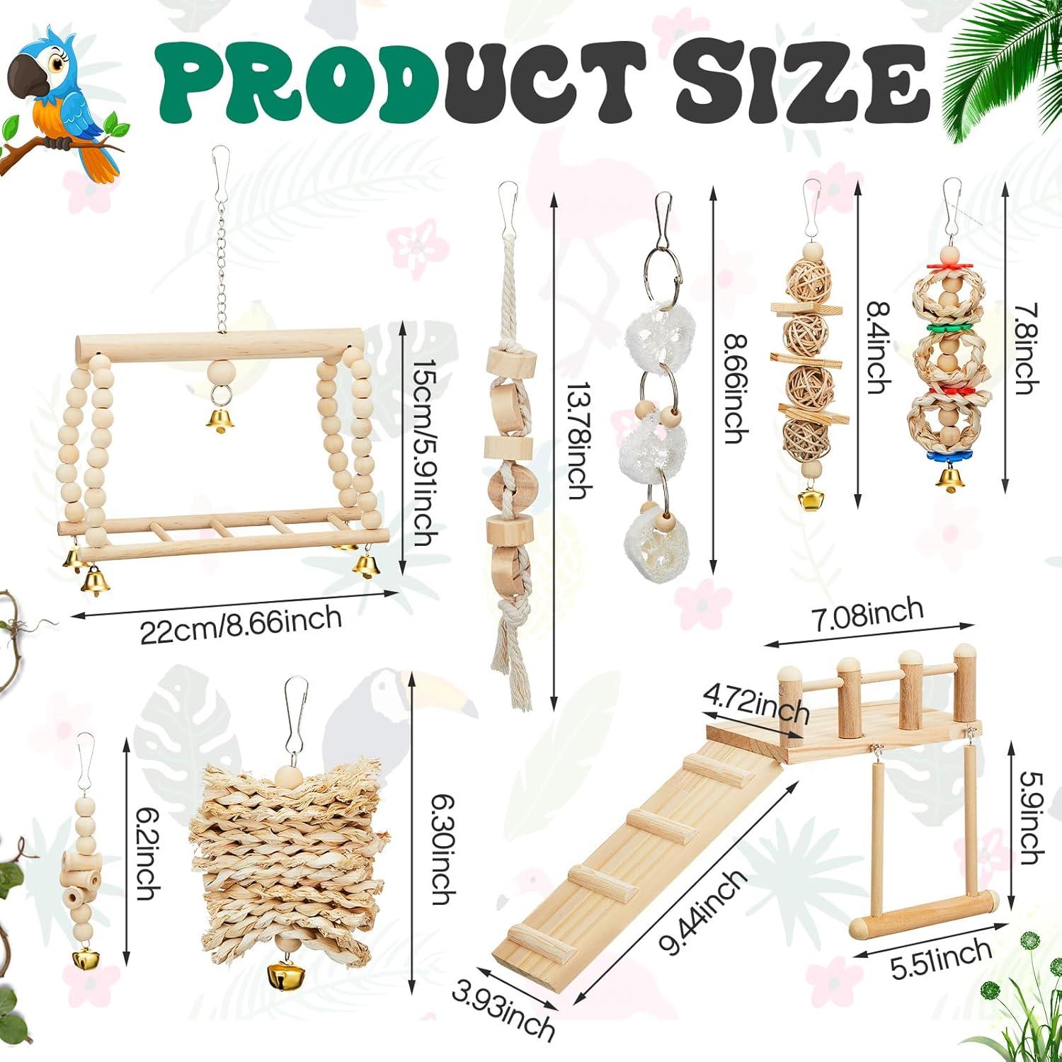 10 Juguetes para Aves Sonwyoung - Columpios y Plataformas