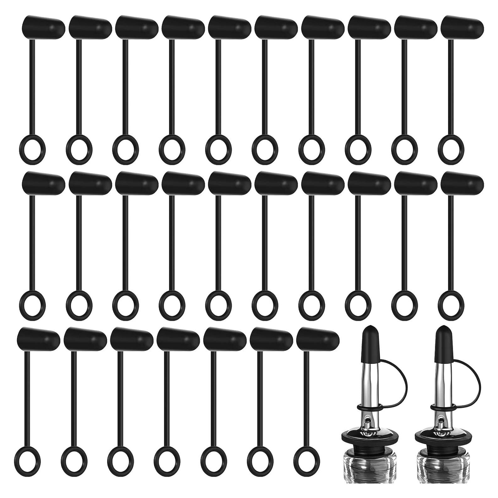 Zopeal 100 Tapas de Válvula Negras con Asa para Botellas