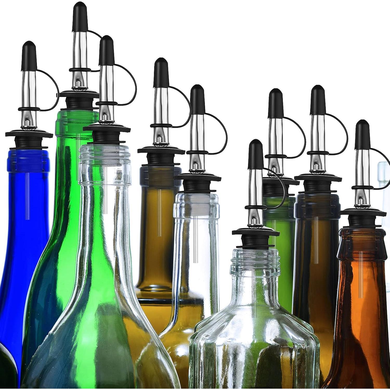 Zopeal 100 Tapas de Válvula Negras con Asa para Botellas