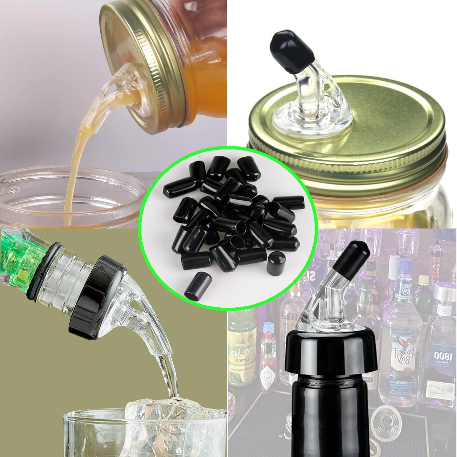 Cubiertas de Polvo para Vertedores de Licor Medido ziHenryDa - 100pcs Negro