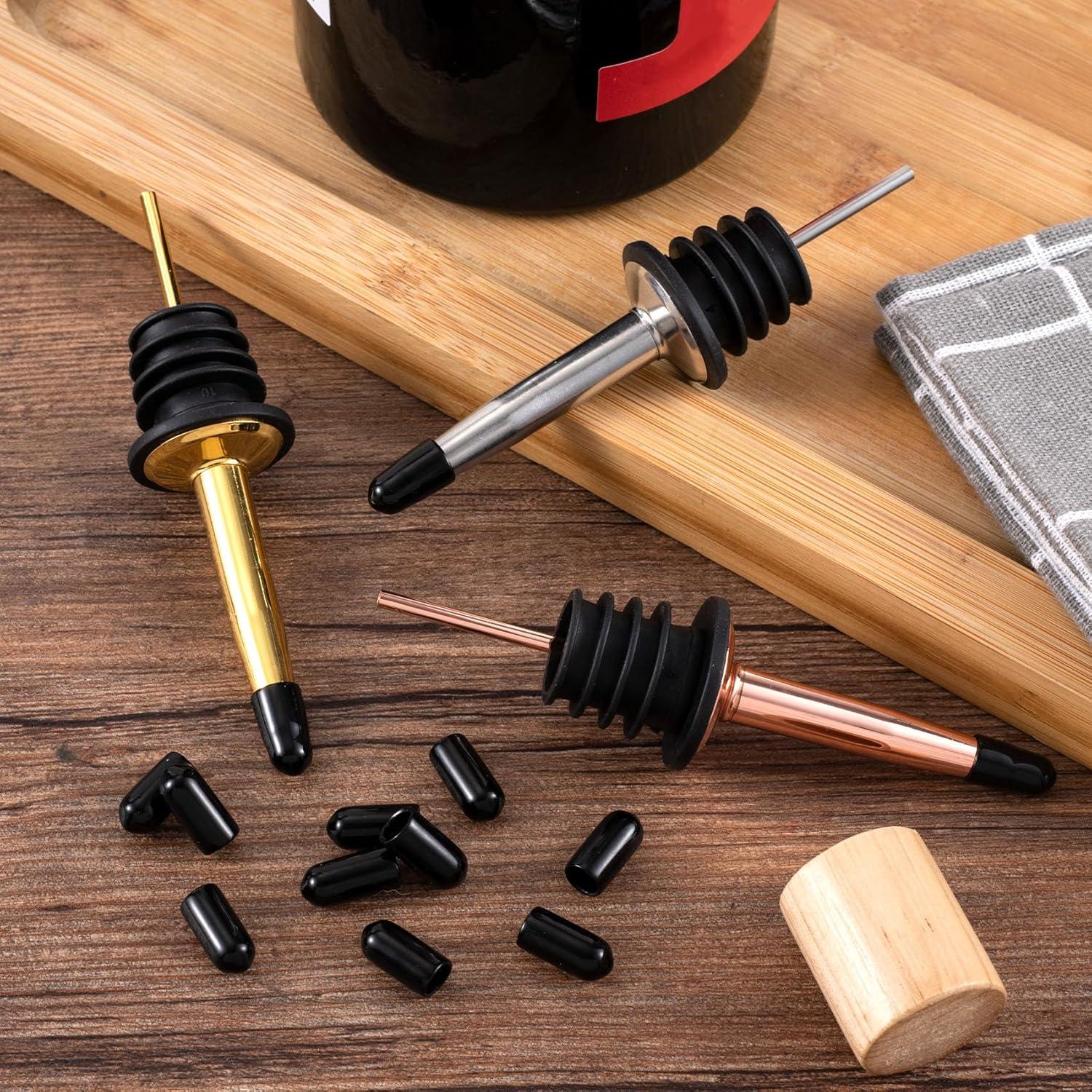 Cubiertas de Botellas de Licor OIIKI 50 Piezas Caucho Negro