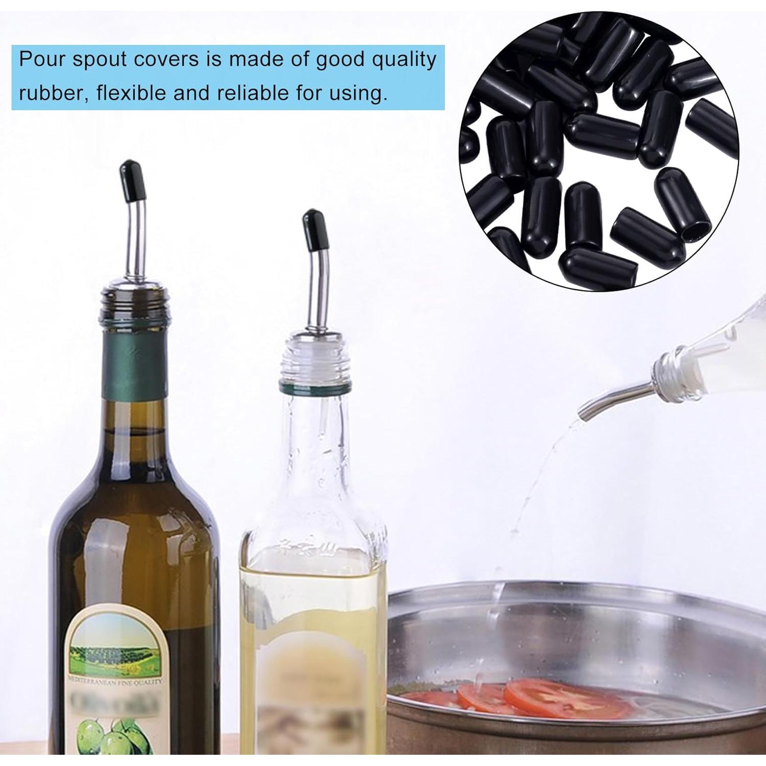 Cubiertas de Botellas de Licor OIIKI 50 Piezas Caucho Negro