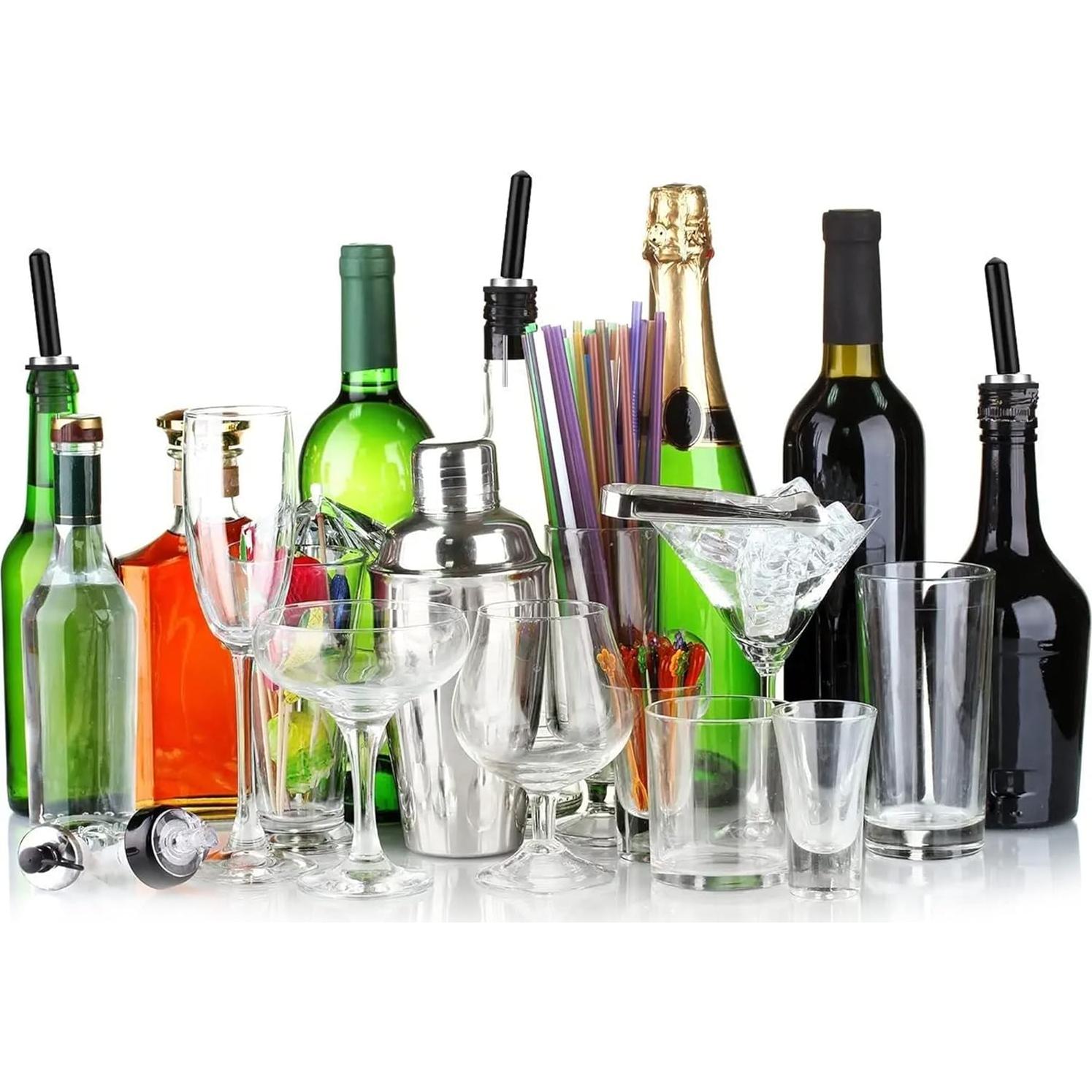 100 Tapas de Goma Negra para Botellas de Licor Lounsweer