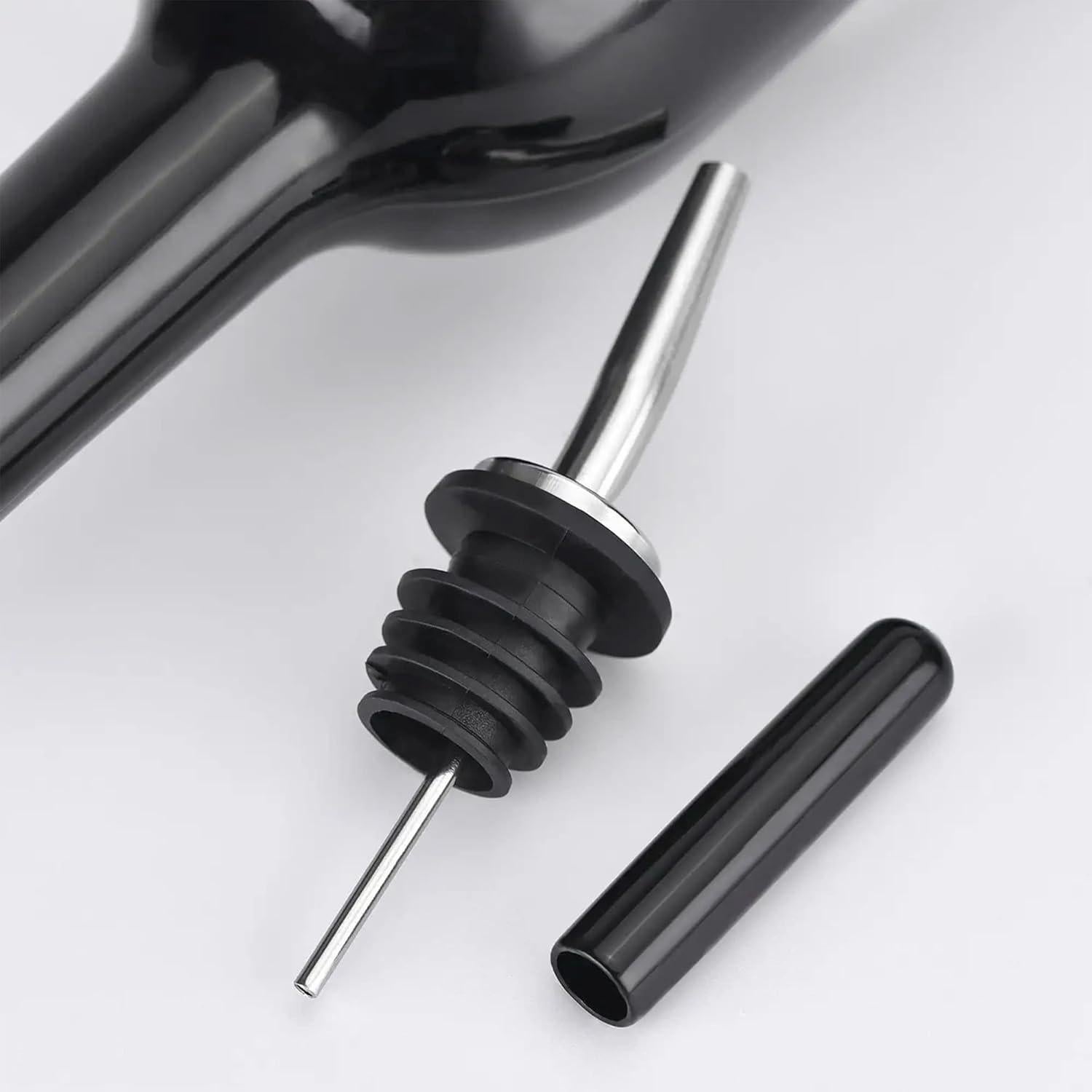 100 Tapas de Goma Negra para Botellas de Licor Lounsweer