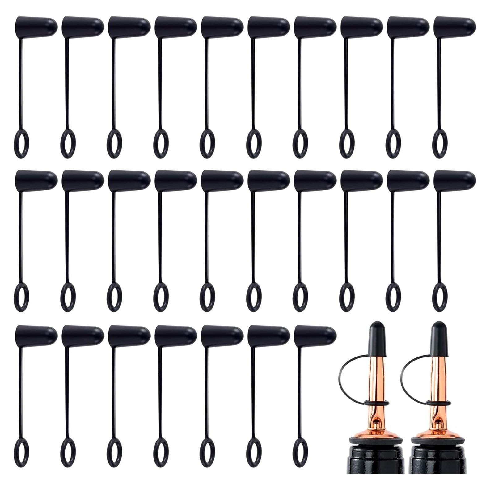 Cubiertas de Botellas de Licor PAGOW 30 Pcs Goma Negra