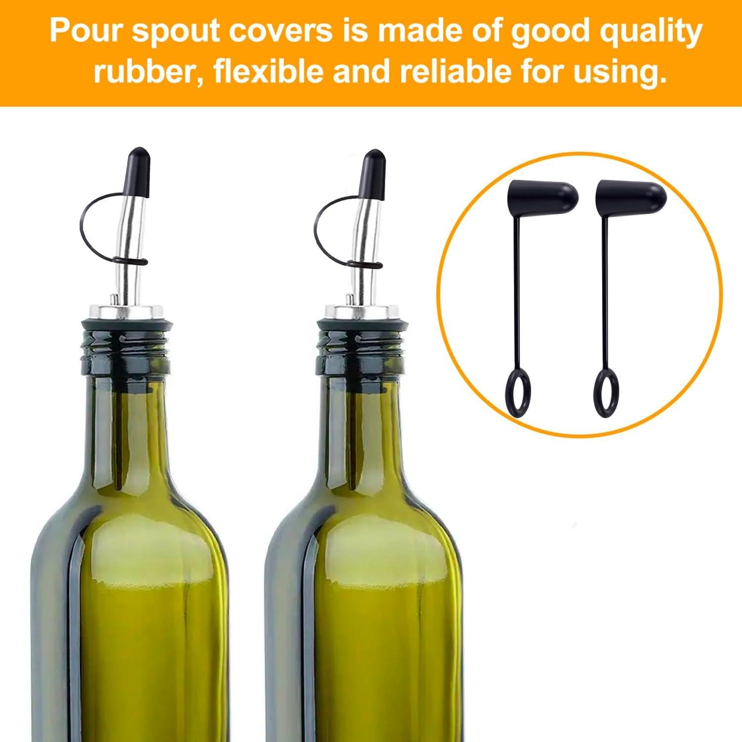 Cubiertas de Botellas de Licor PAGOW 30 Pcs Goma Negra