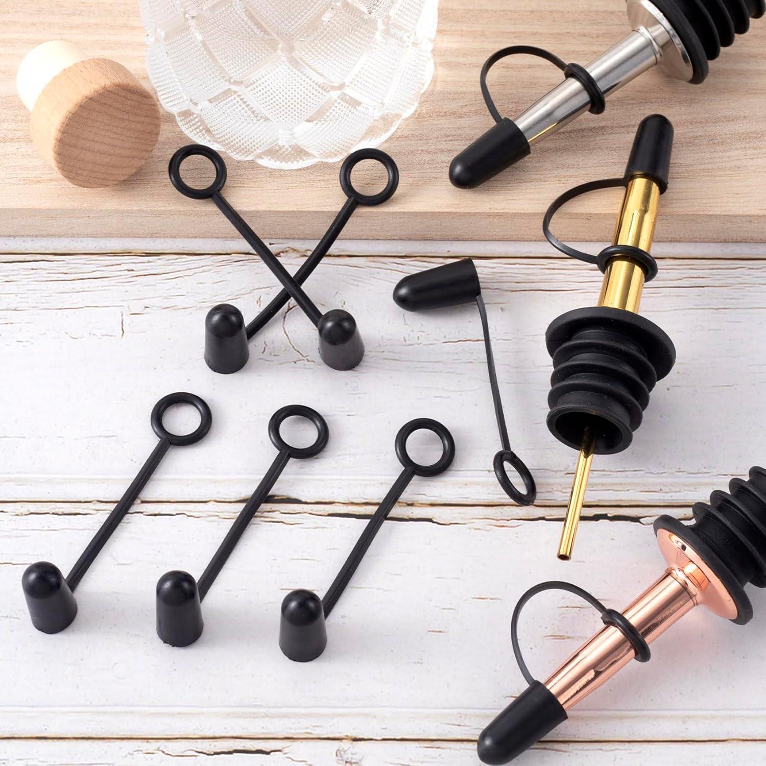 Cubiertas de Botellas de Licor PAGOW 30 Pcs Goma Negra