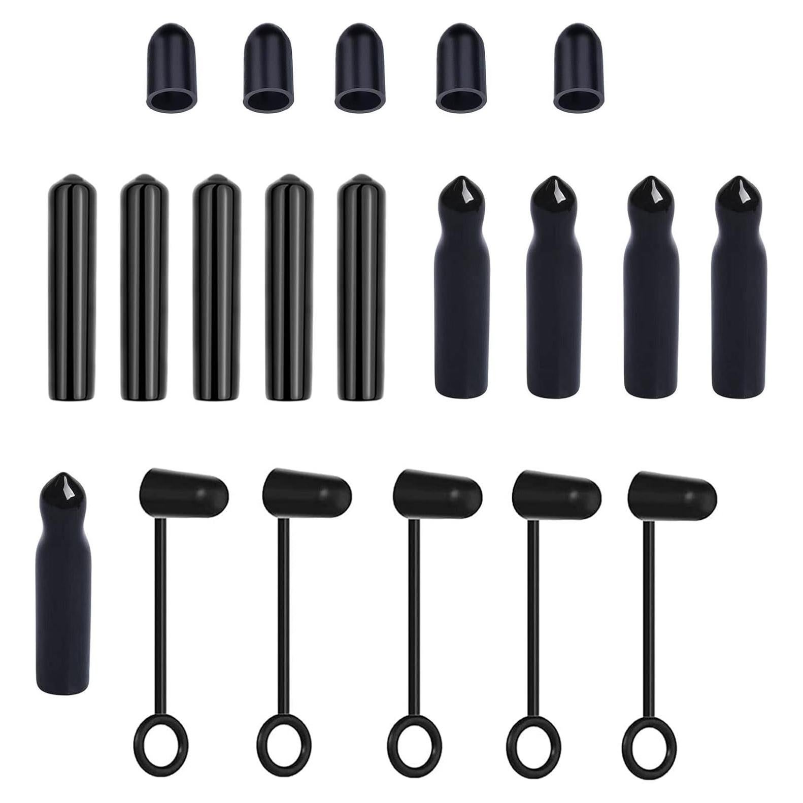 20 Cubiertas de Polvo para Vertedores de Botellas - TPE Negro