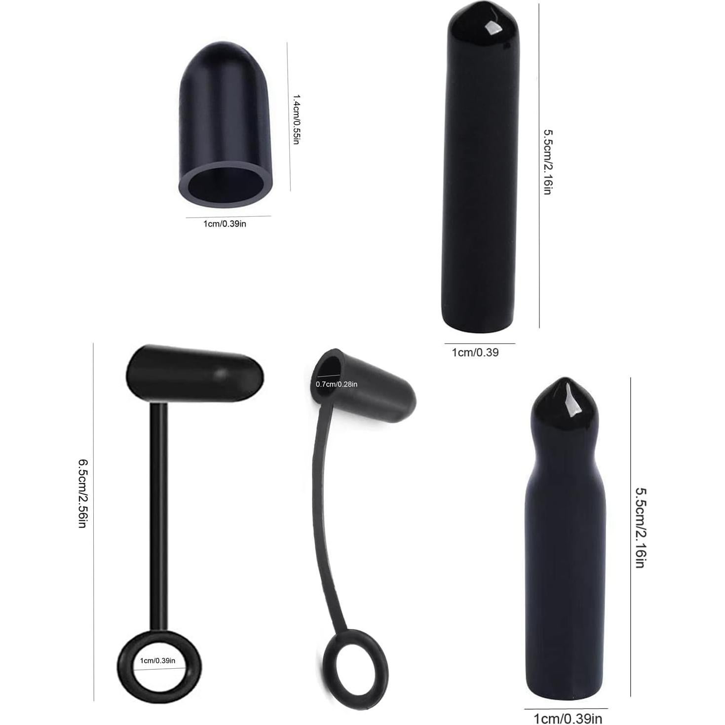 20 Cubiertas de Polvo para Vertedores de Botellas - TPE Negro