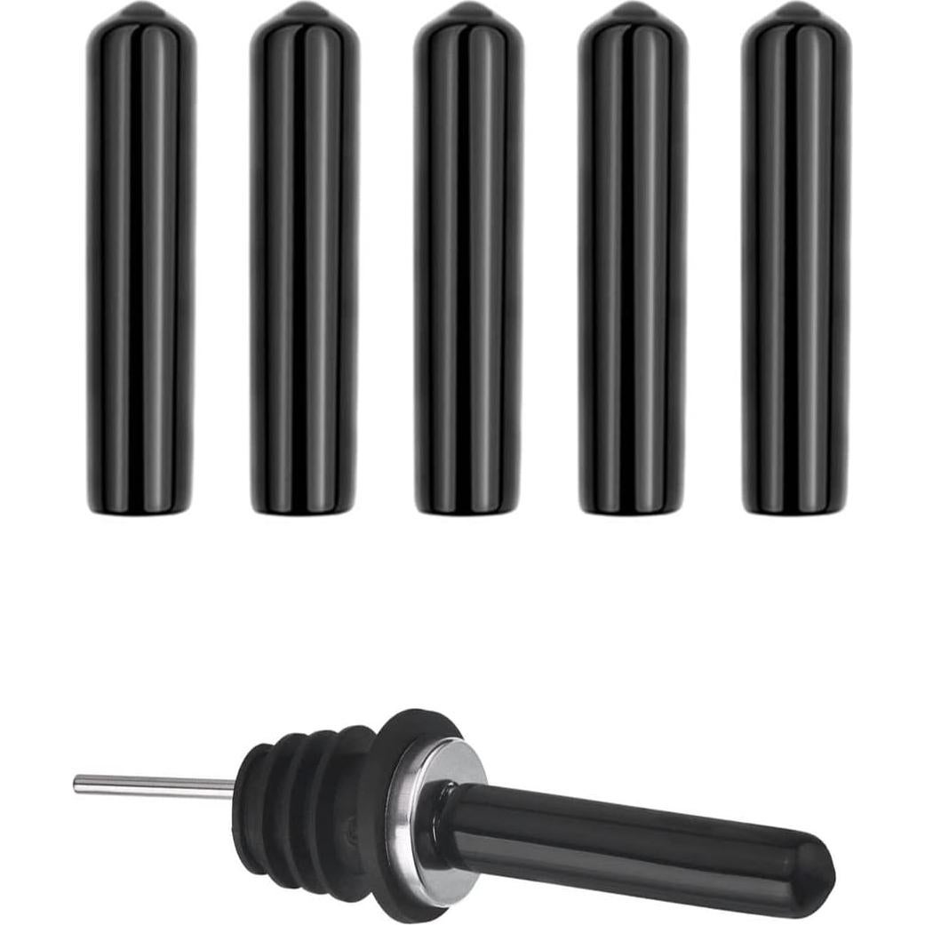 20 Cubiertas de Polvo para Vertedores de Botellas - TPE Negro