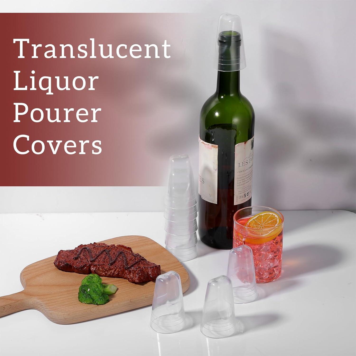 36 Cubiertas de Vertedor PVC Transparente para Botellas de Licor