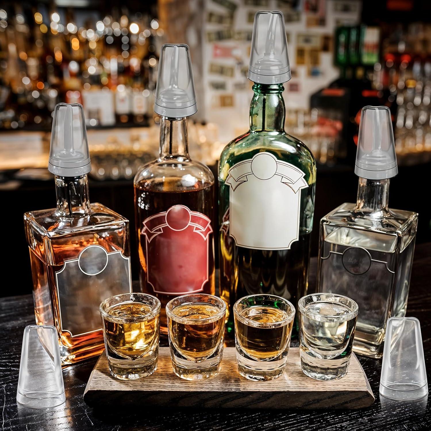 36 Cubiertas de Vertedor PVC Transparente para Botellas de Licor