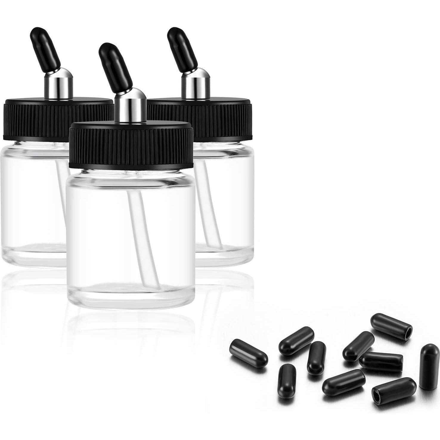 30 Tapas de Silicona para Botellas de Aerógrafo Blulu