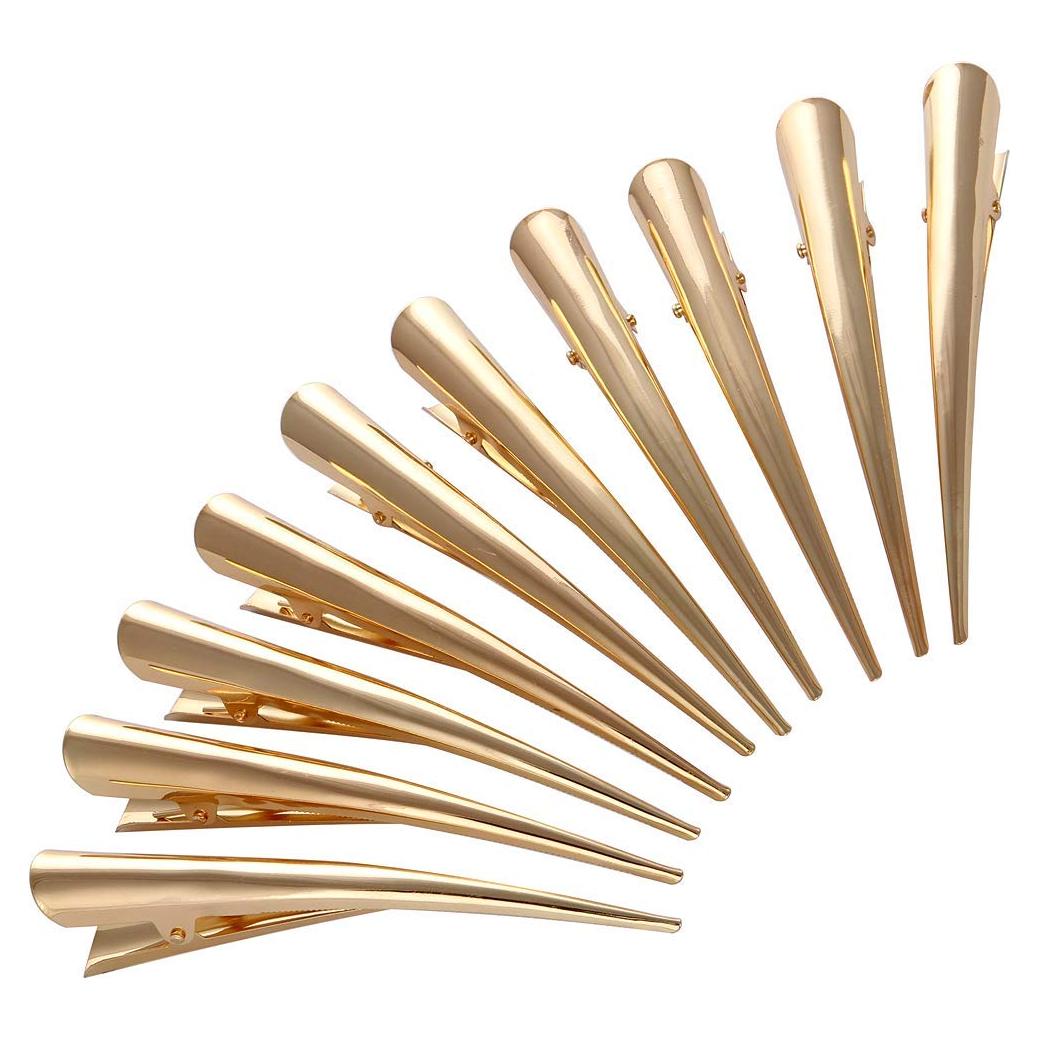 Clips para el Cabello LONEEDY 10 Piezas Grande Dorado Antideslizante