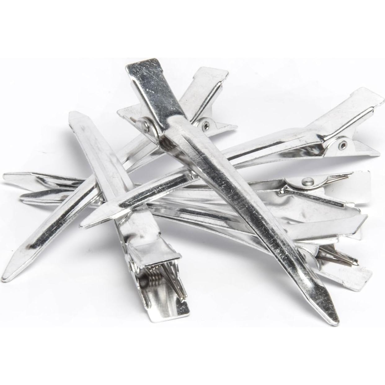 Clip de Pelo de Pico de Pato Diane Plata 8.9 cm Paquete 24