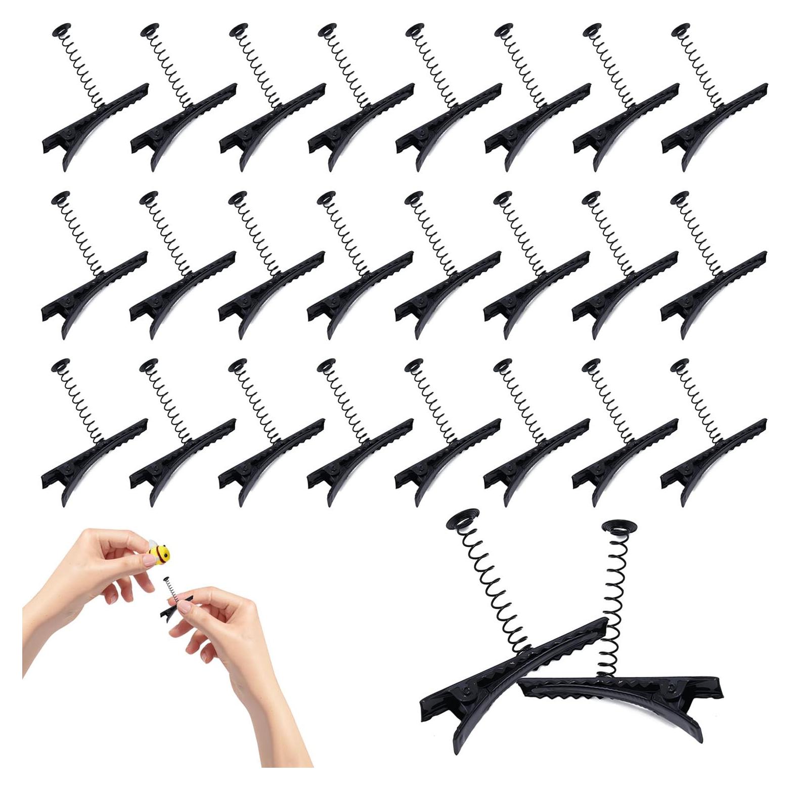 Pinzas para el cabello VYNFLICK - 100 piezas pico de pato negras