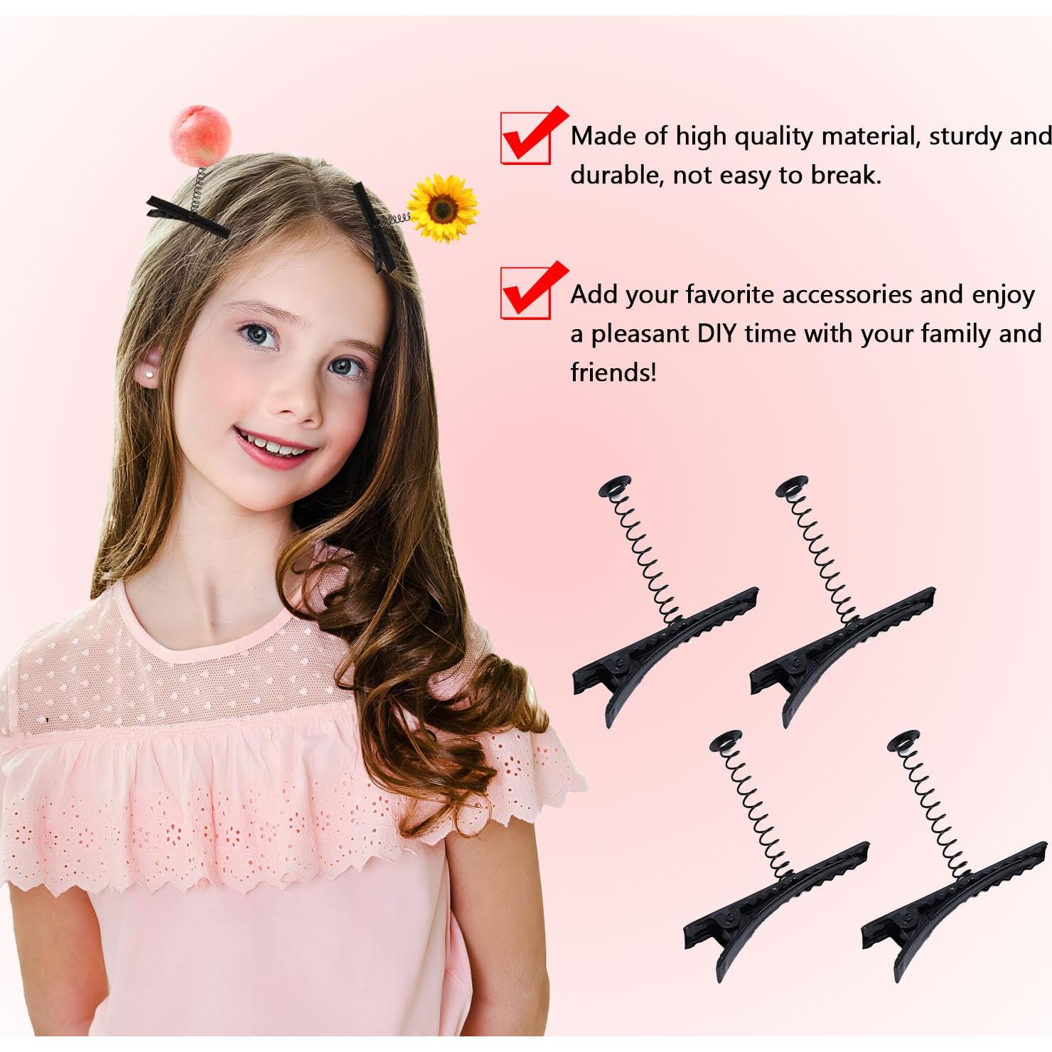 Pinzas para el cabello VYNFLICK - 100 piezas pico de pato negras