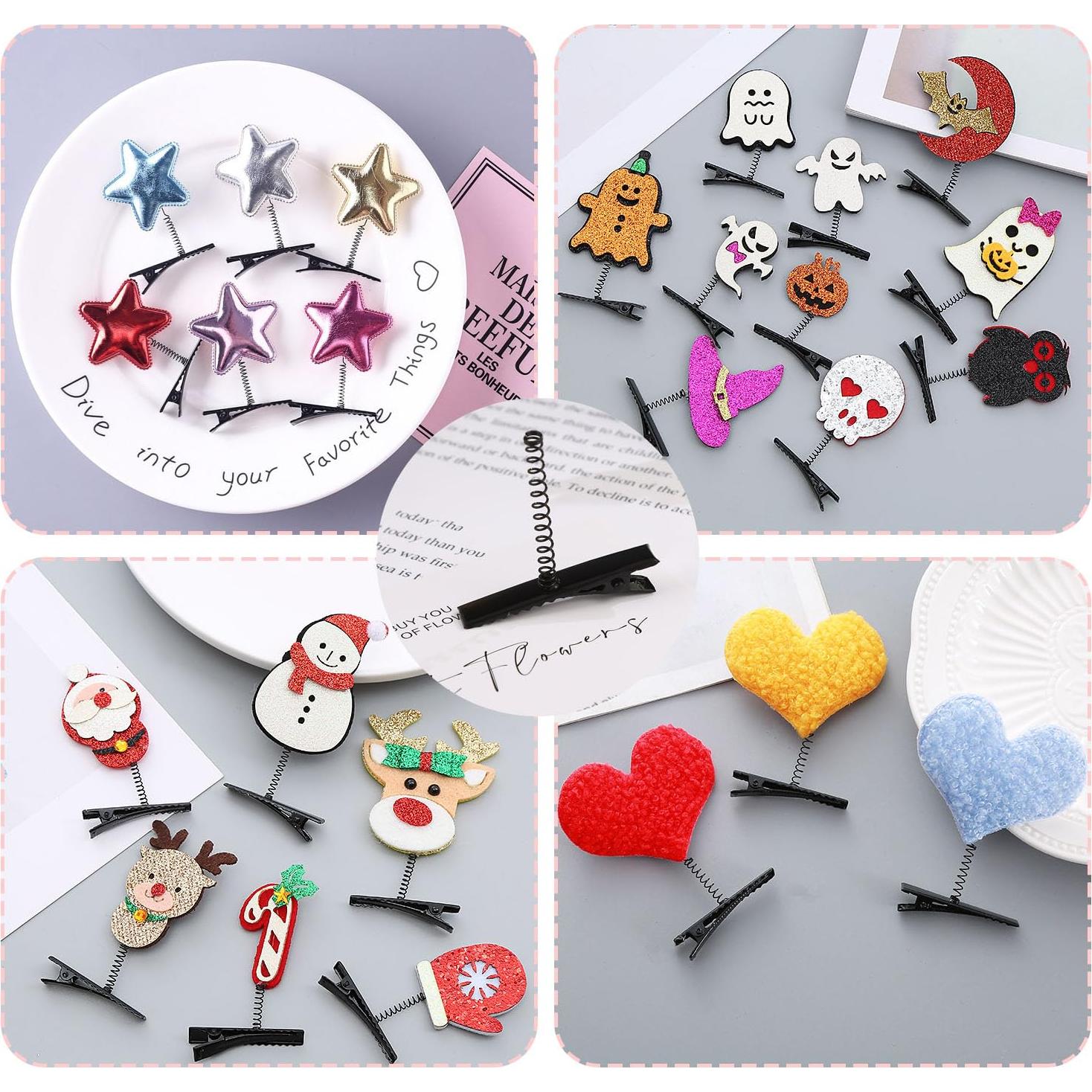 Pinzas para el cabello VYNFLICK - 100 piezas pico de pato negras