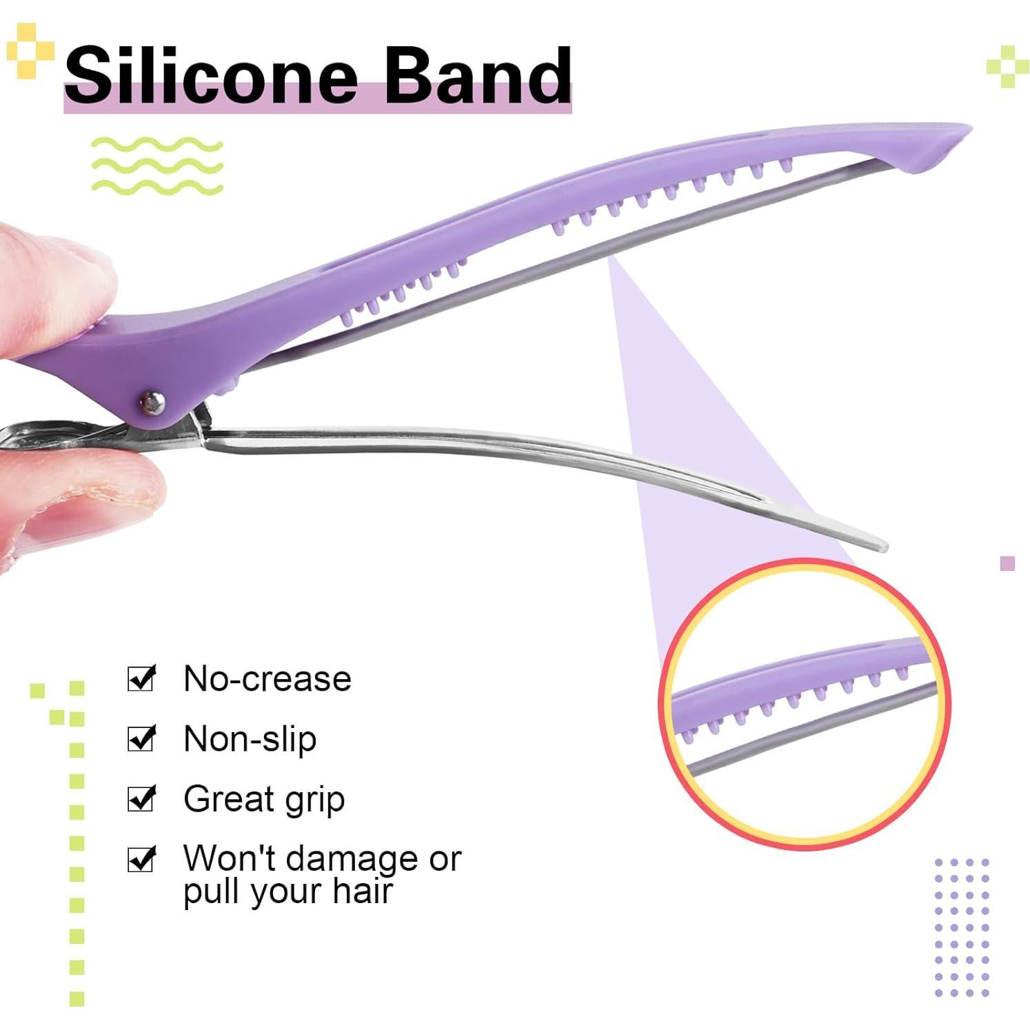 12 Clips para el Cabello ZCZHI con Banda de Silicona - Sin Marcas