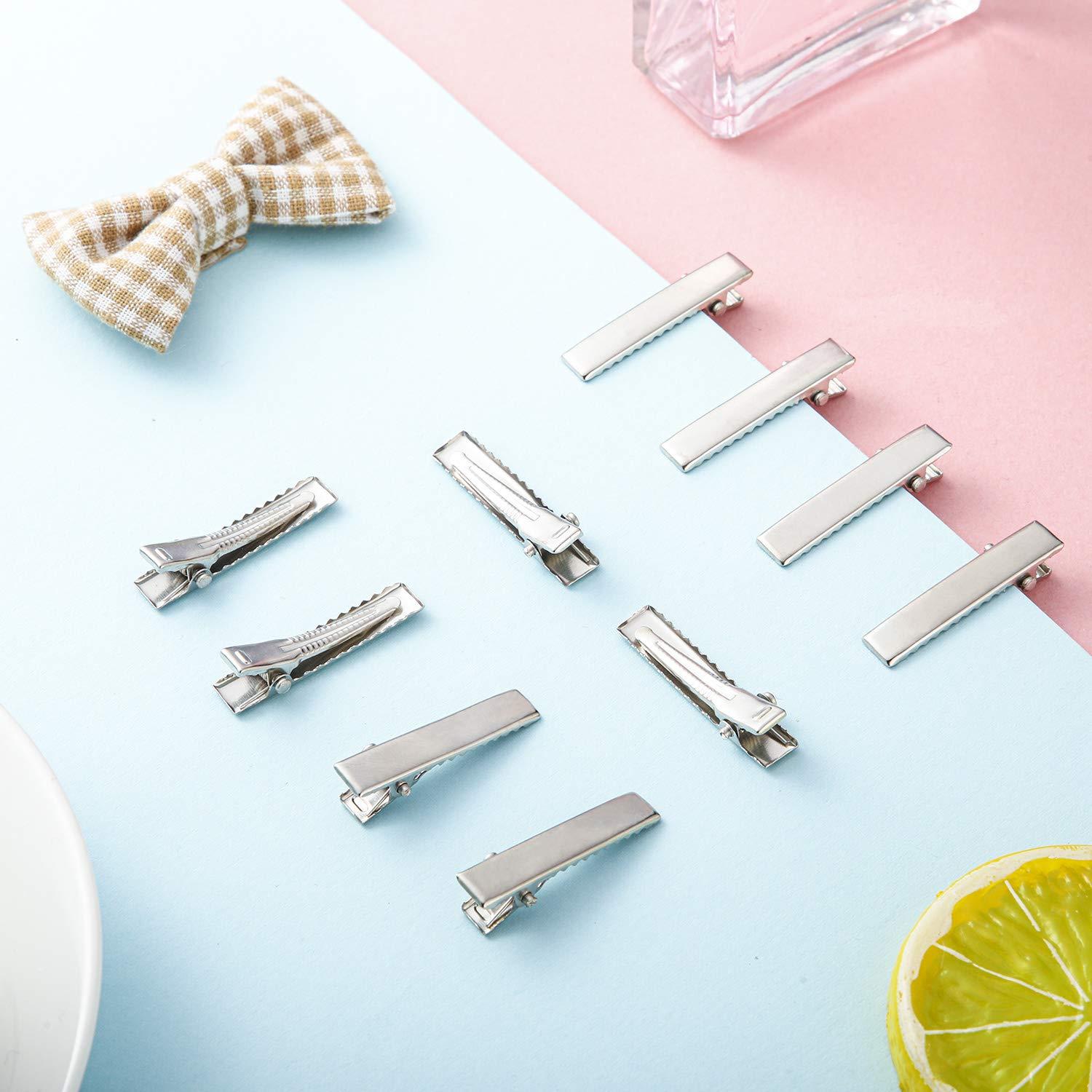 200 Clips de Pelo Metálicos Cocodrilo Hotop 3.2 cm Plata