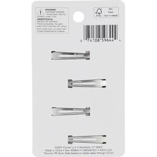 Pinzas para el cabello Conair, 8 unidades, sin marcas, rosa y morado