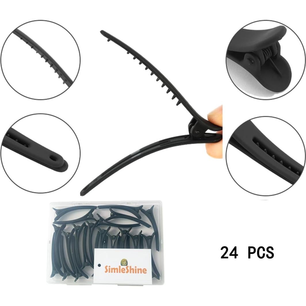 24 Clips de Cabello de Pato Negros Zhe Jiang para Estilizar