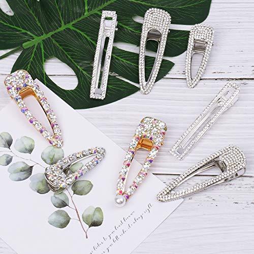 Paquete de 8 Clips para Cabello Messen con Rhinestones Brillantes