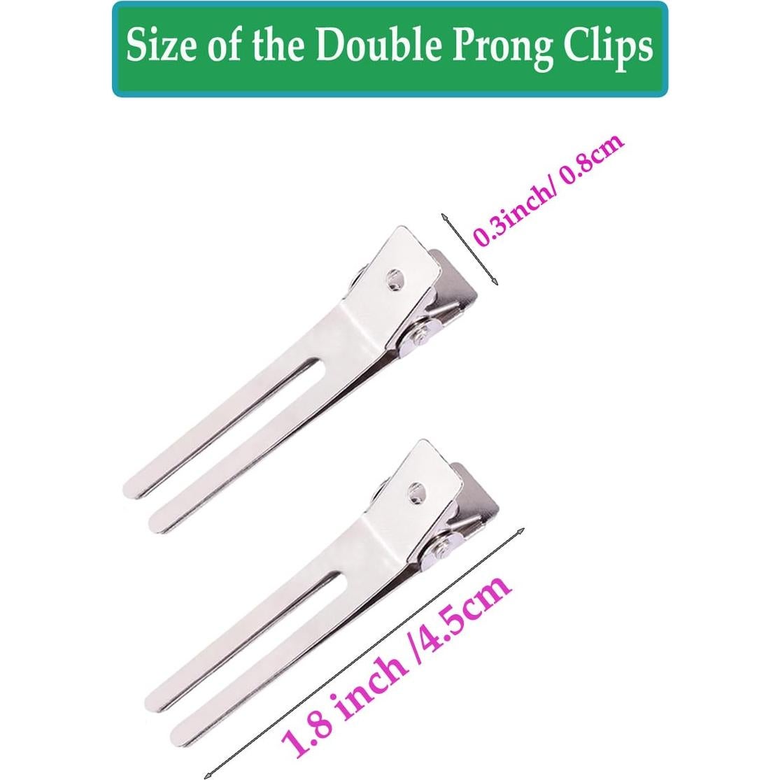 Paquete de 10 Clips de Pelo Doble Punta JFFX - Metal Plateado