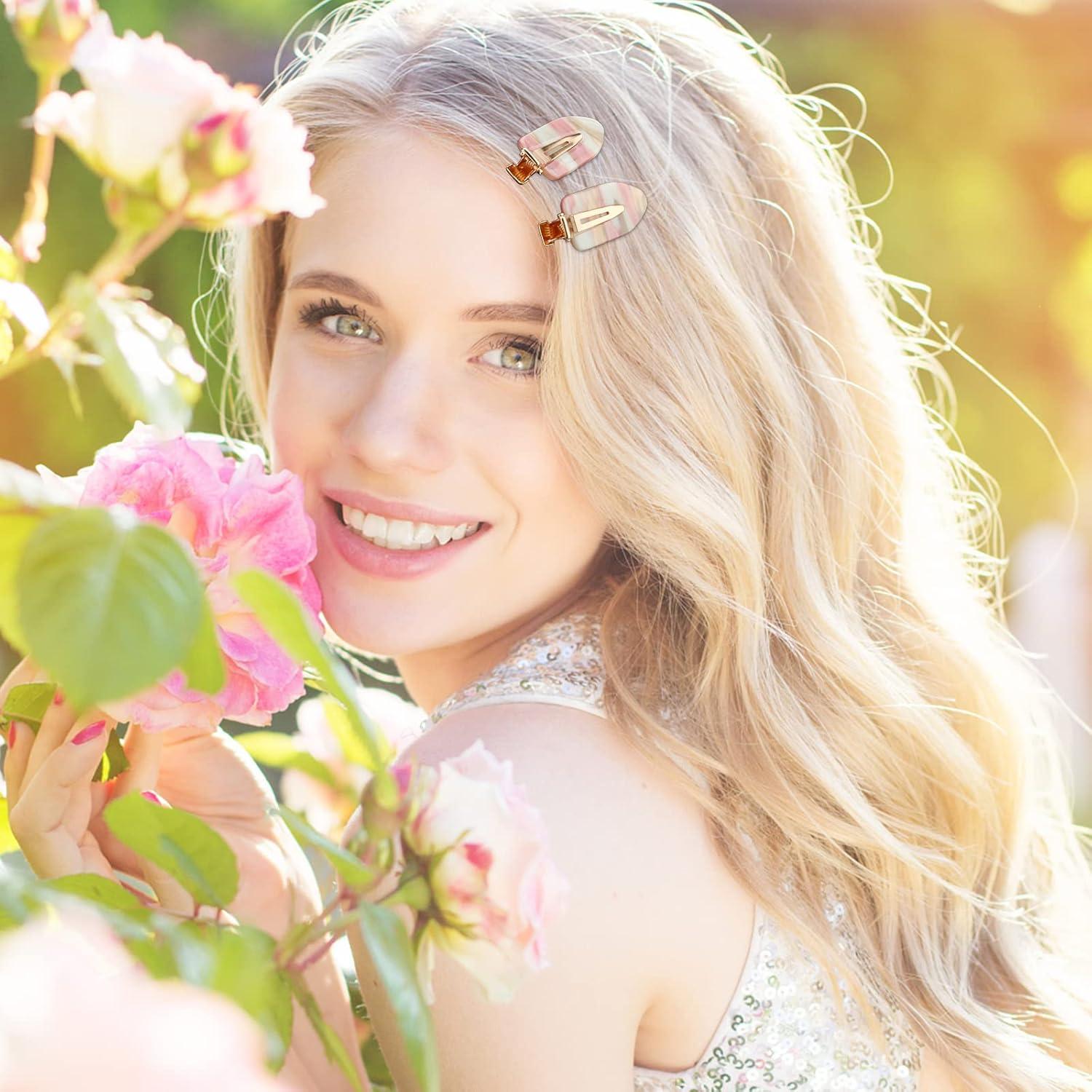 Clips para el Cabello AMCAMI 4 Piezas Sin Pliegues Coloridos