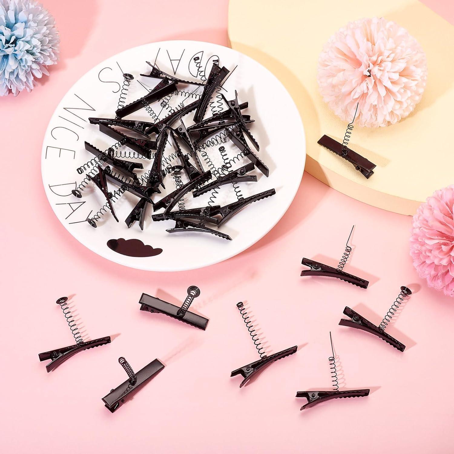 Clips de Pelo Alligator Beadthoven 30pcs Negros 4cm