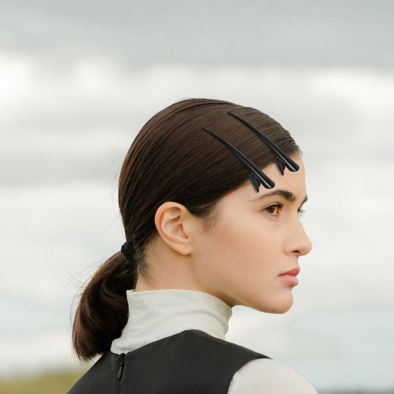 3 Clips de Pelo Cocodrilo KALLORY Negros para Mujeres y Niñas