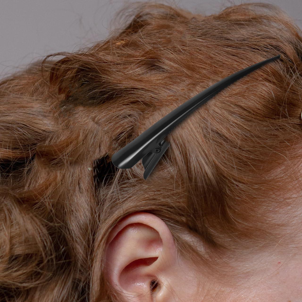 3 Clips de Pelo Cocodrilo KALLORY Negros para Mujeres y Niñas