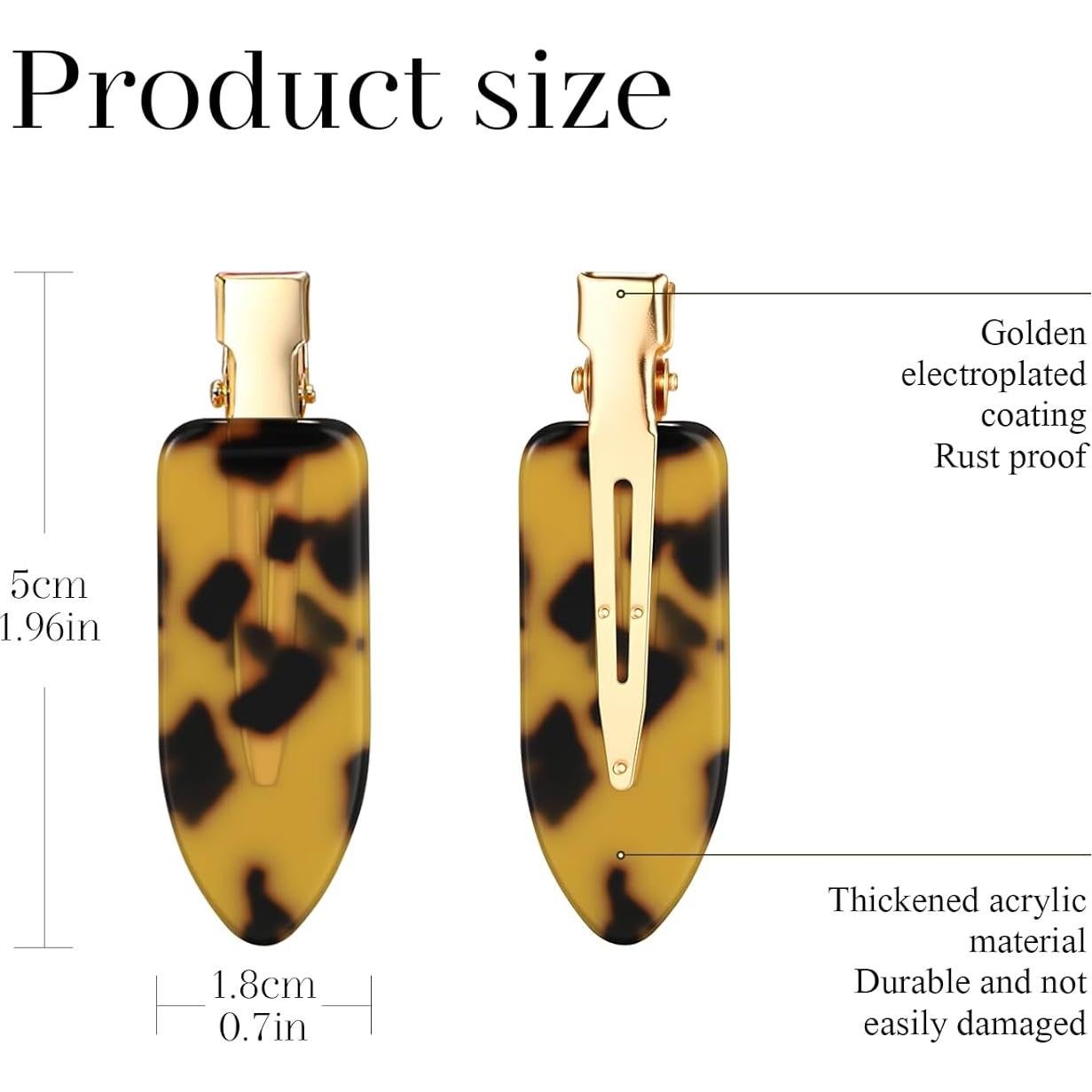 Clips de Cabello Sin Marcas CWJCYTNSN - 8 Pcs Diseño Leopardo