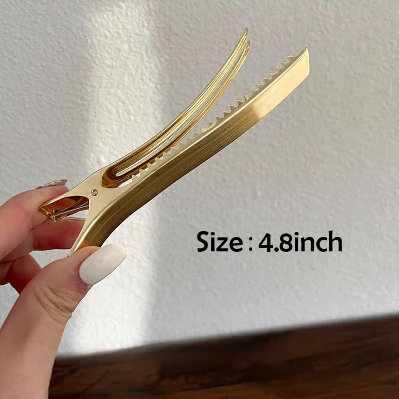 Pinza de Pelo Cocodrilo Dorada TUCEWP 12.2 cm Fuerte Sujeción