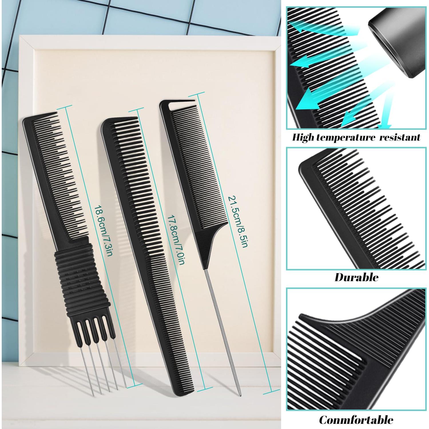 50 Clips de Cabello de Metal IKOCO + 3 Peines de Estilo