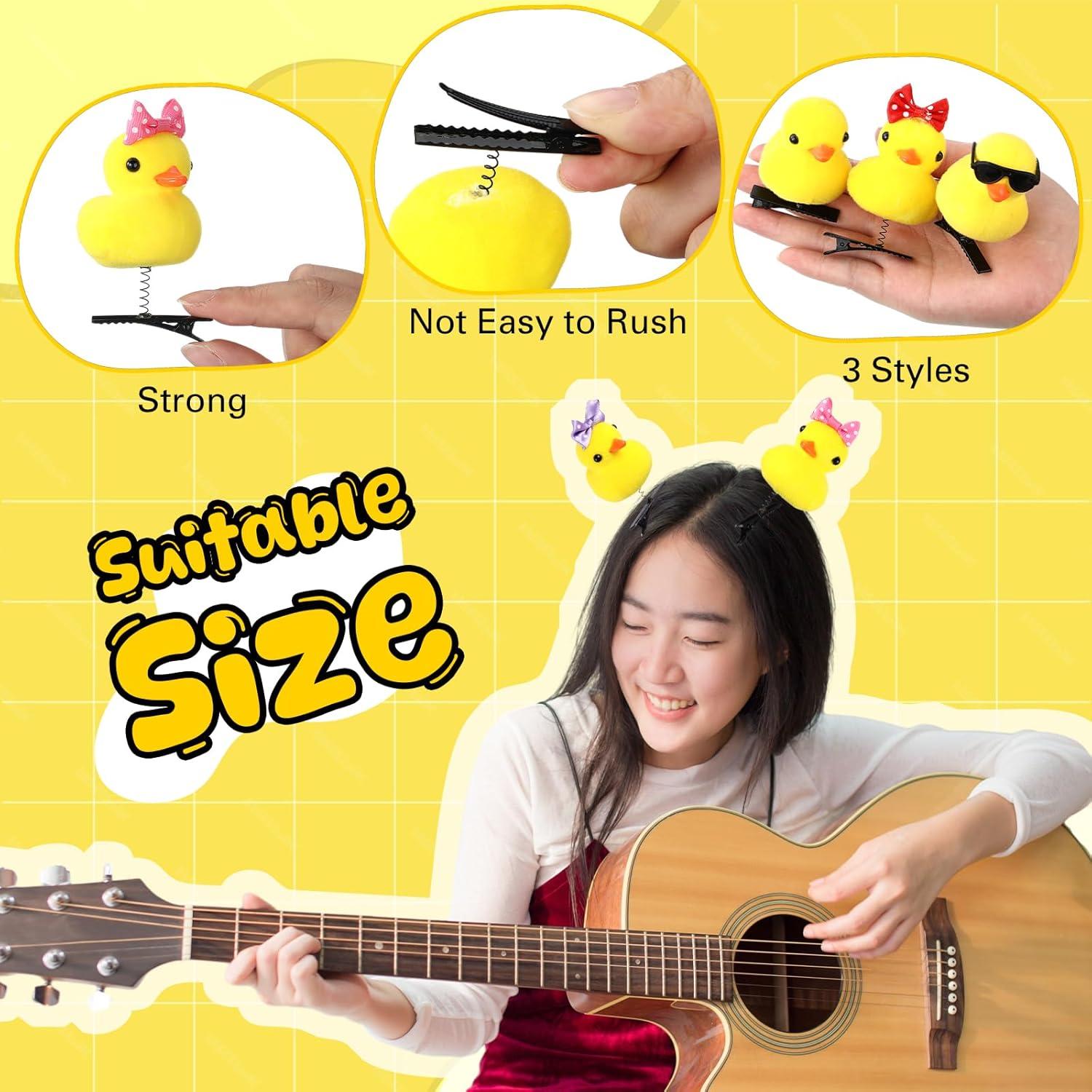 30 Clips para el Cabello de Pato Amarillo - Accesorios Divertidos