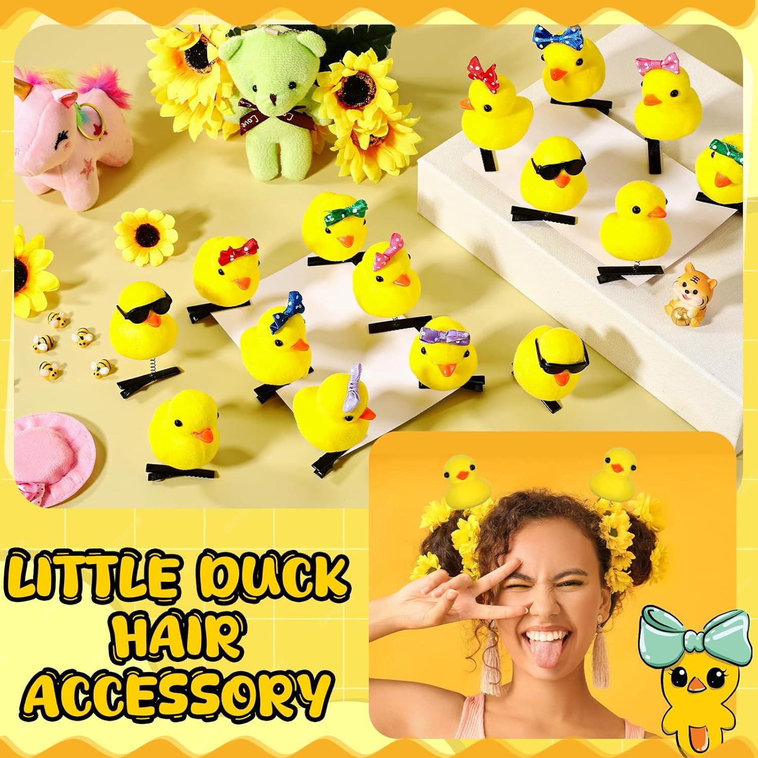 30 Clips para el Cabello de Pato Amarillo - Accesorios Divertidos