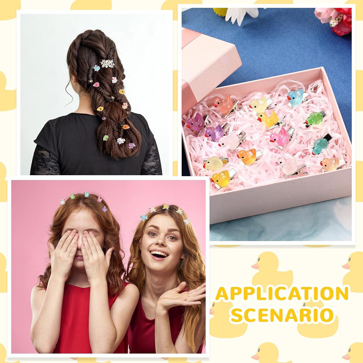 30 Clips para el Cabello de Pato Brillantes Luinabio