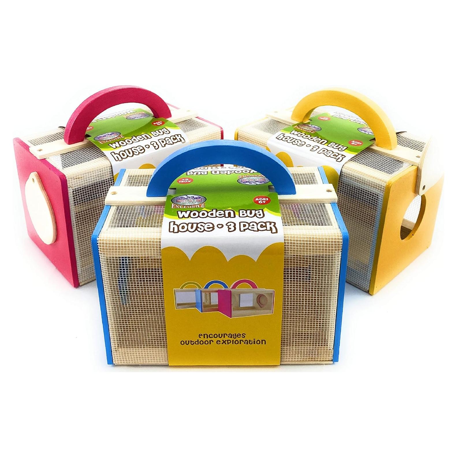 Casa de Insectos de Madera Matty's Toy Stop - Paquete de 3