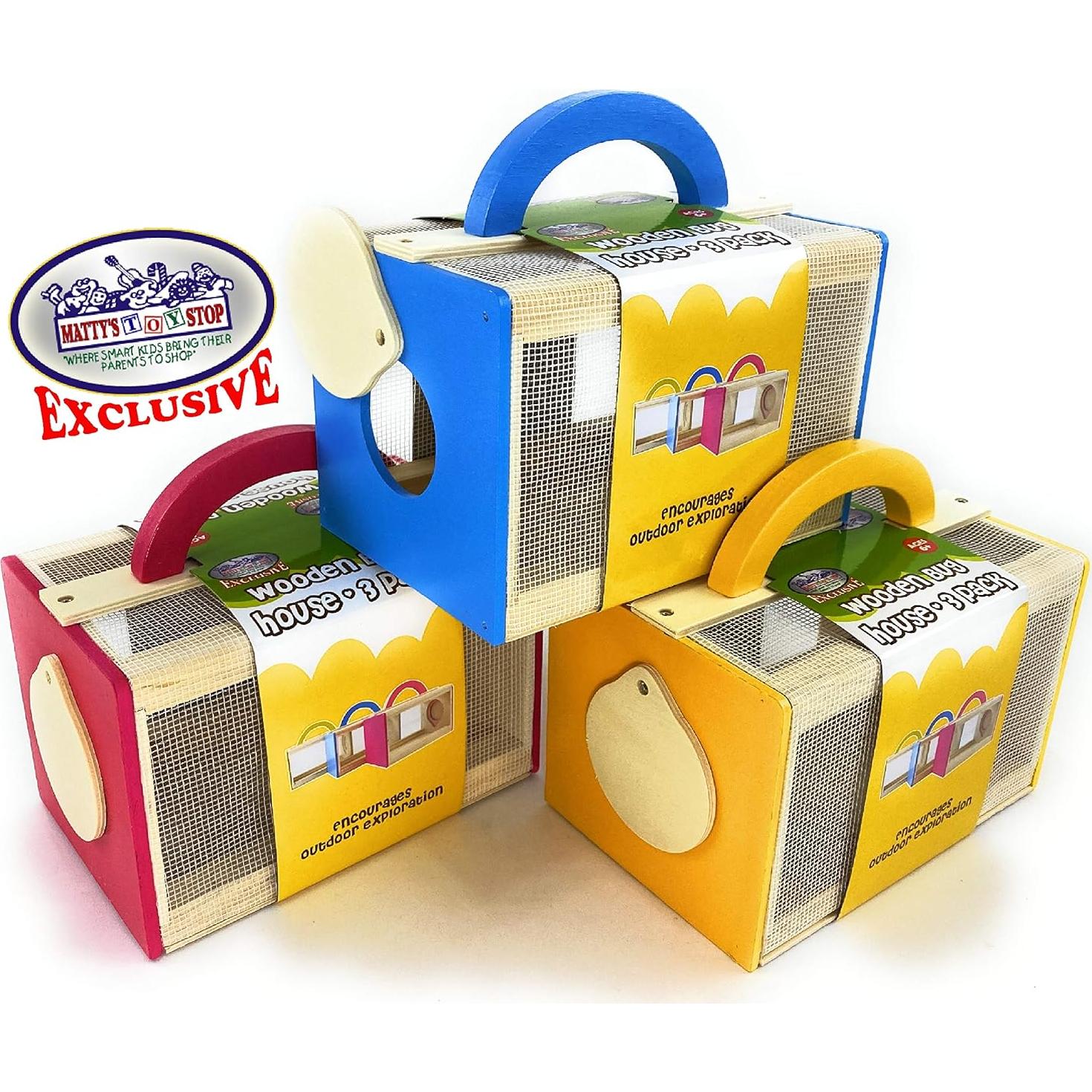 Casa de Insectos de Madera Matty's Toy Stop - Paquete de 3